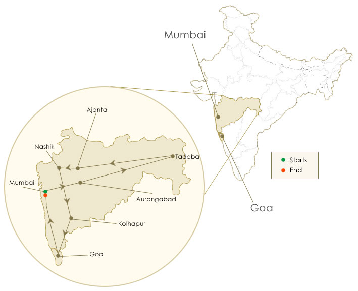 DECCAN ODYSSEY ROUTE MAP